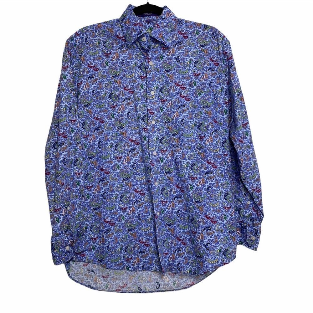 Alan Flusser Blue Paisley Button Up‎